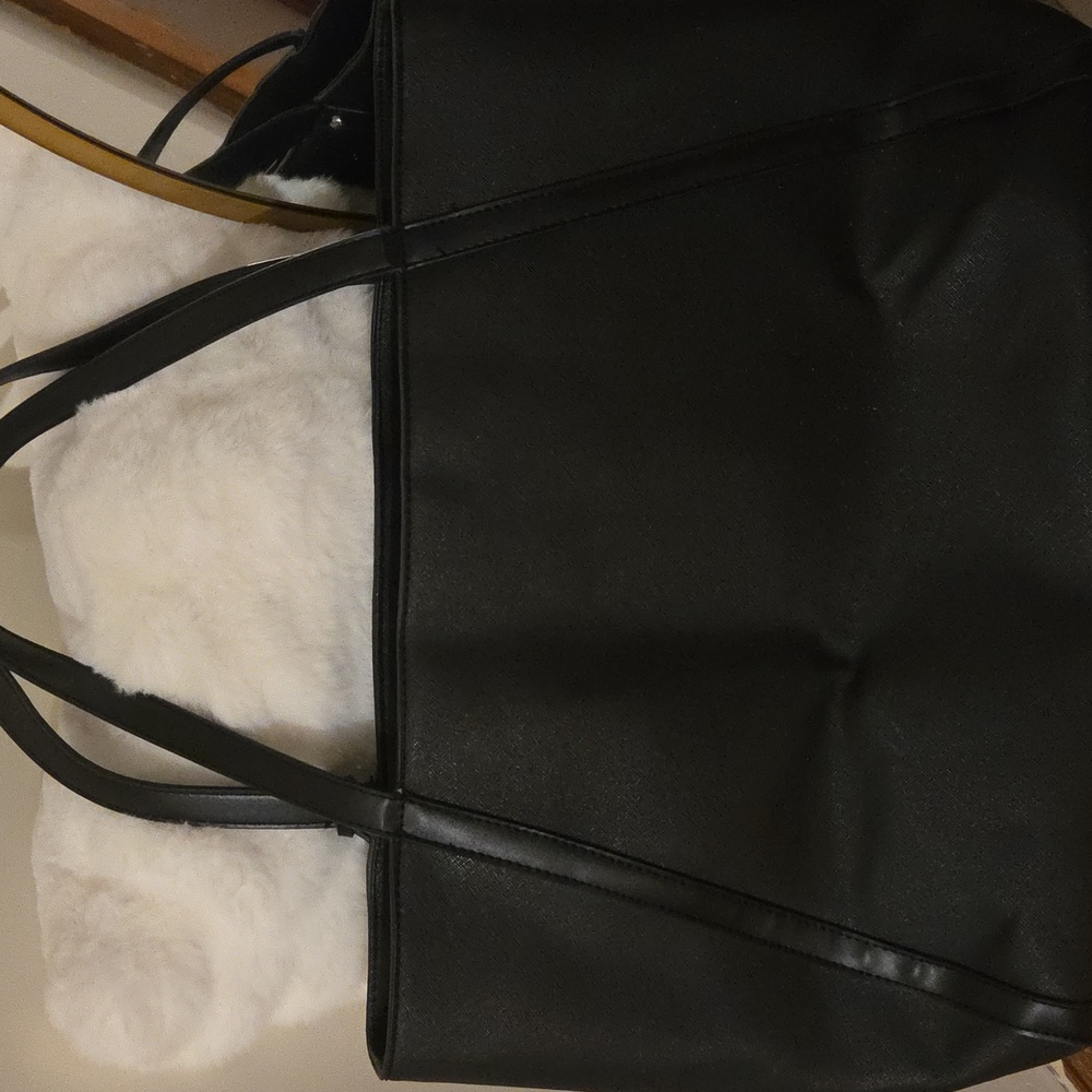 Joan Vass Elegant Black Tote Bag With Small Bag - Picture 5 of 13